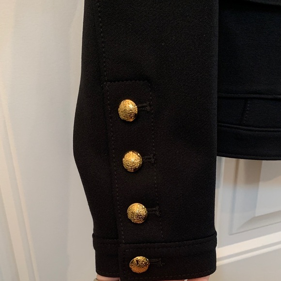 White House Black Market Elegant Black Blazer with Gold Accents - Picture 6 of 9